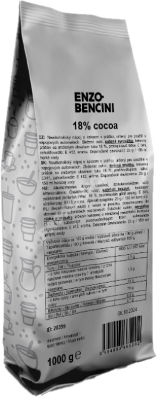 Enzo Bencini 18% horúca čokoláda 1kg