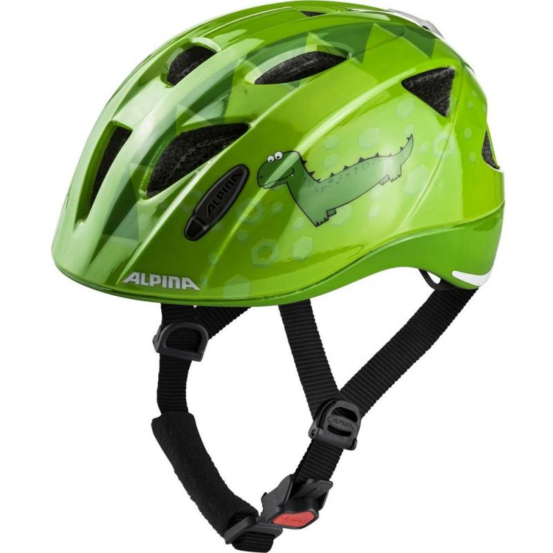 helma na kolo Alpina Ximo Flash dětská zelená dino (45- 49cm)