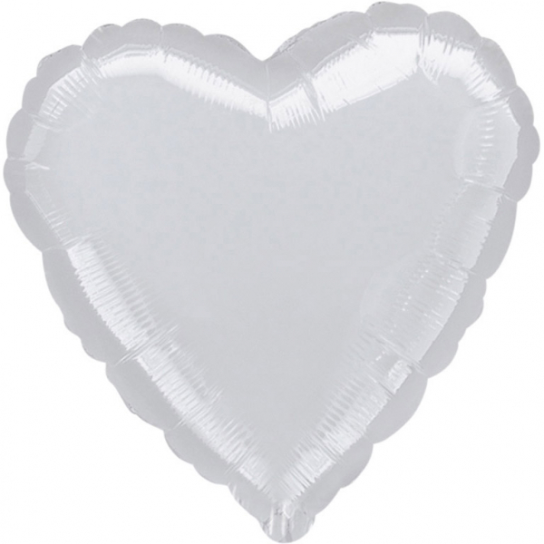 Foil Jumbo Balloon Silver Heart