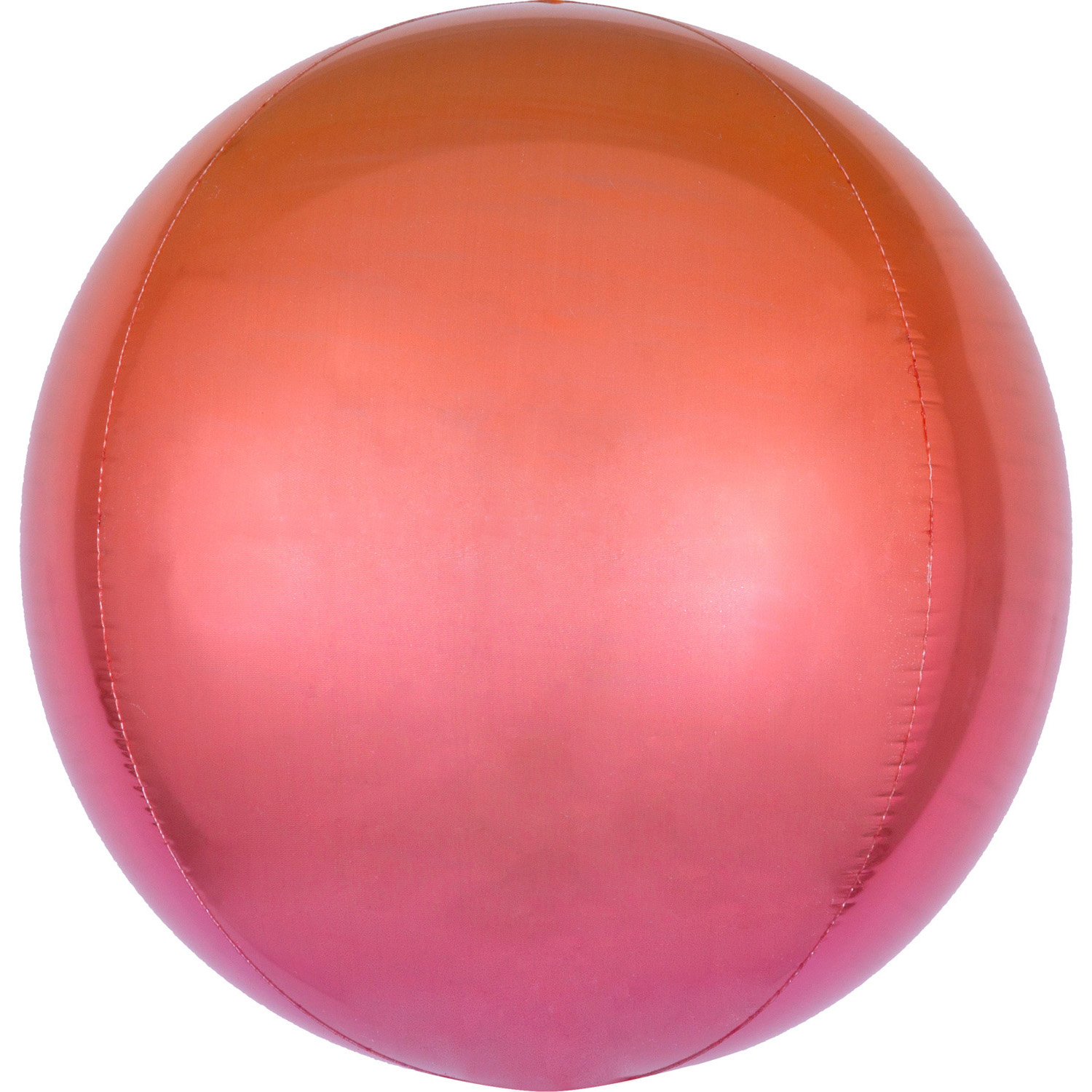Ombre red-orange foil balloon - sphere