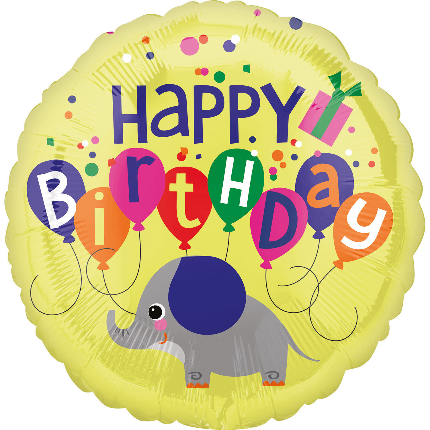Foil Balloon - Happy birthday elephant 43 cm