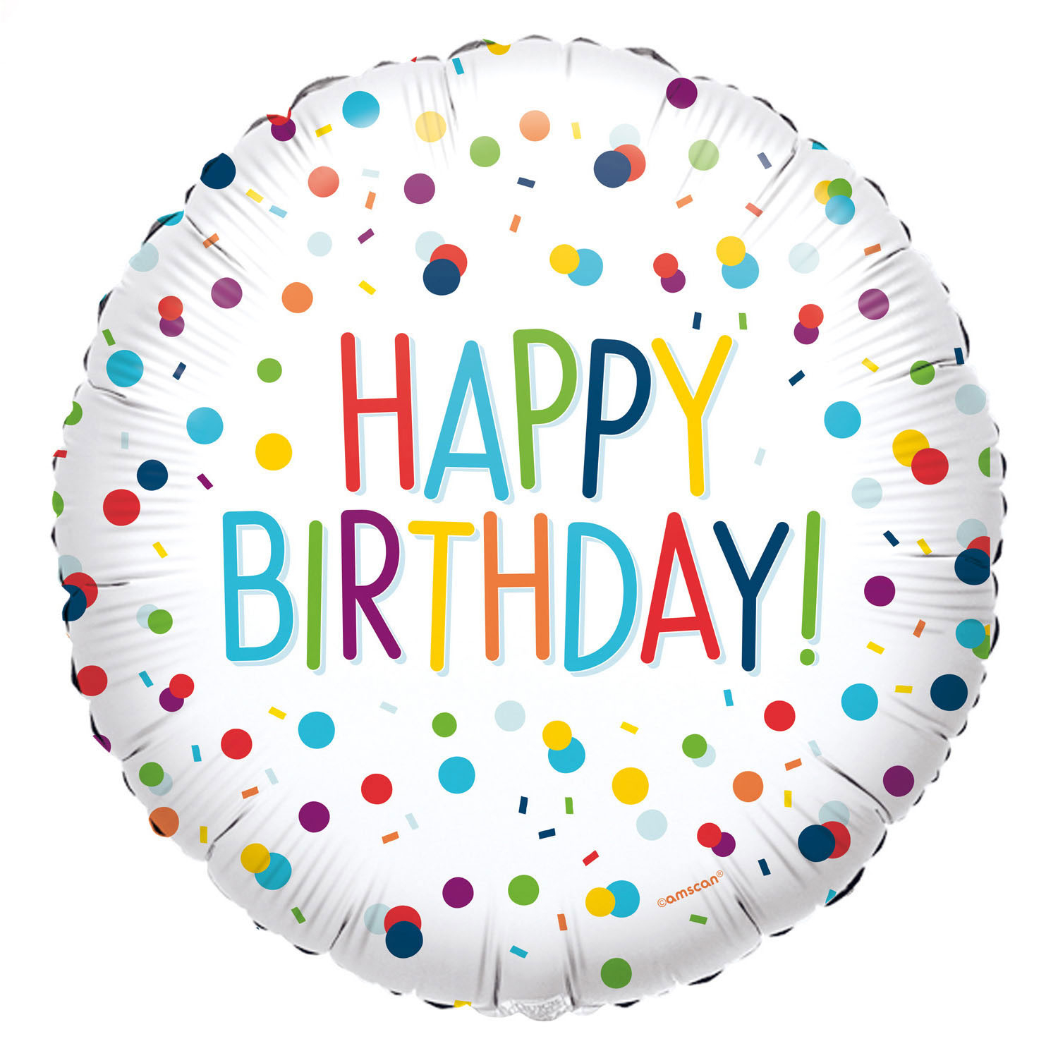 Foil balloon Happy Birthday - confetti
