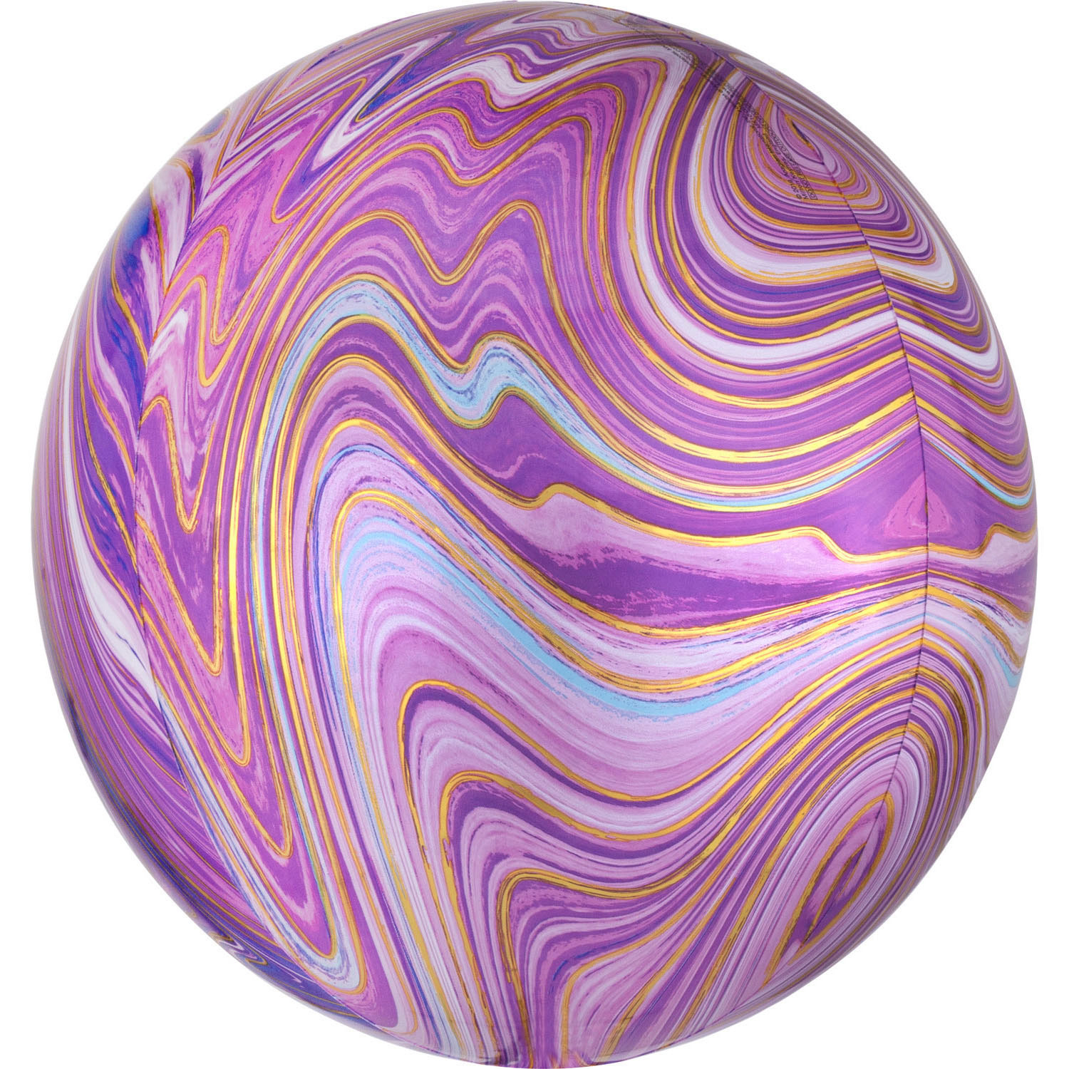 Round Foil Balloon - Marble Purple