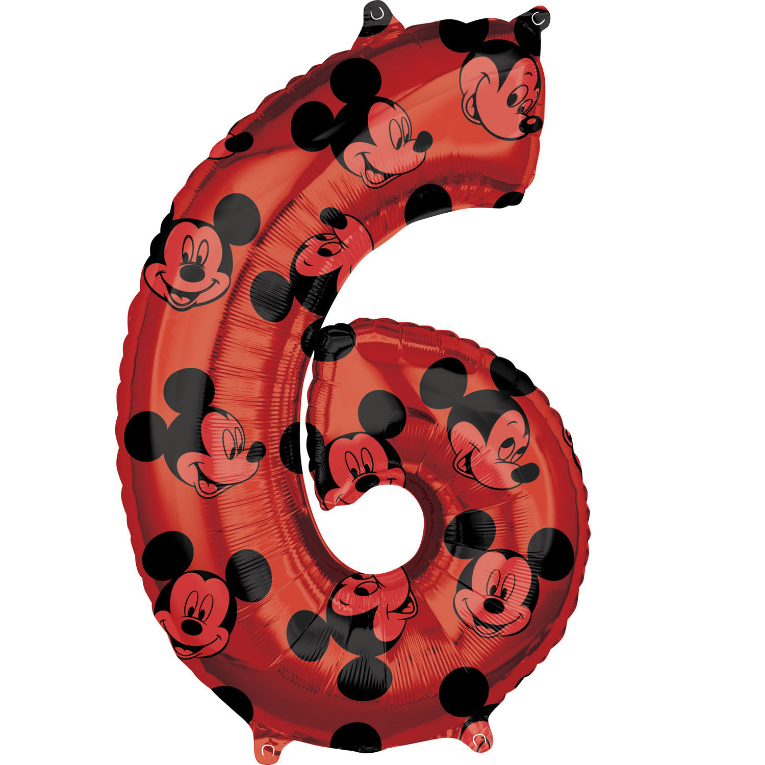 Foil Balloon Birthday Number 6 - Mickey Mouse 66cm