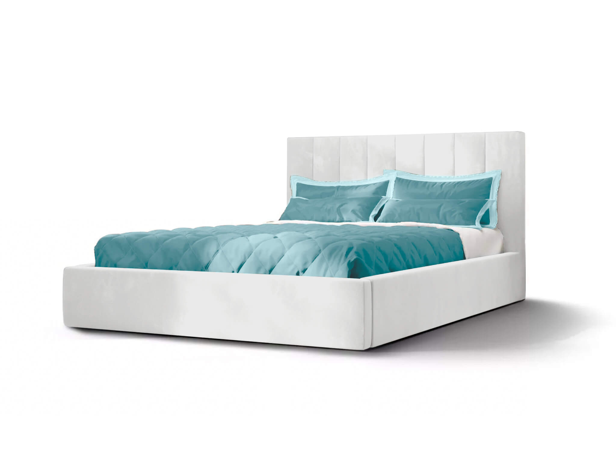 GM Manželská posteľ s vysokým čelom DENVER - biela Rozmer: 180x200