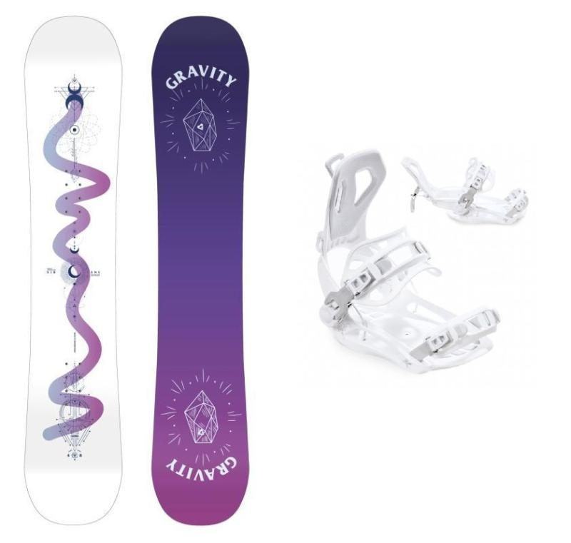 Gravity Sirene White 23/24 dámský snowboard + Raven FT360 white vázání - 154 cm + M (EU 39-42)