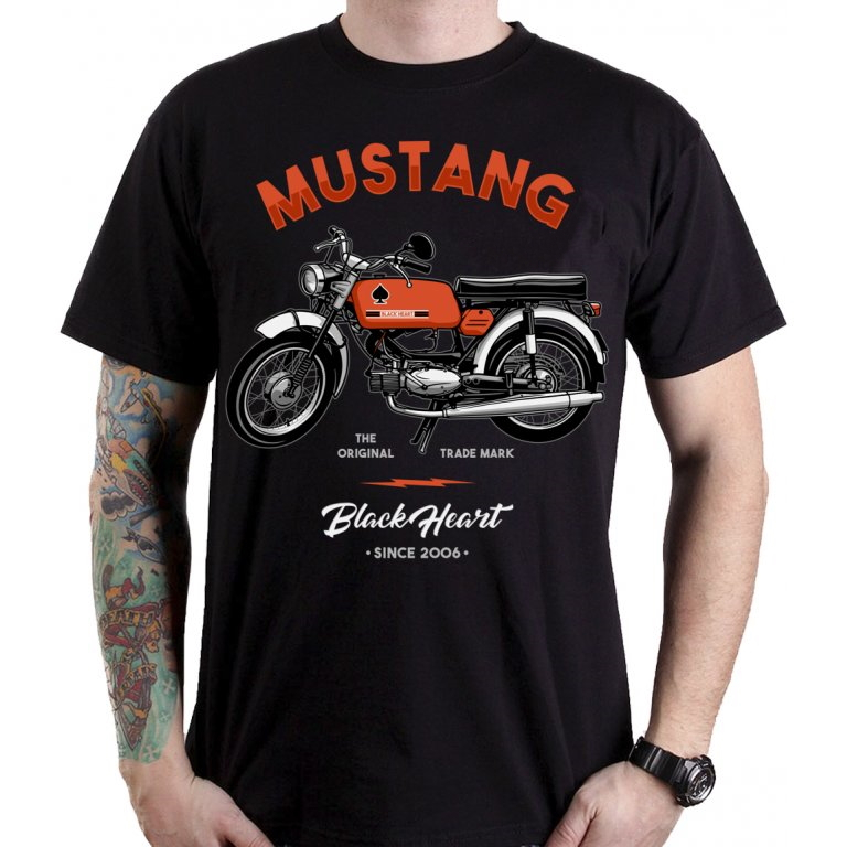 BLACK HEART Mustang T-Shirt schwarz M