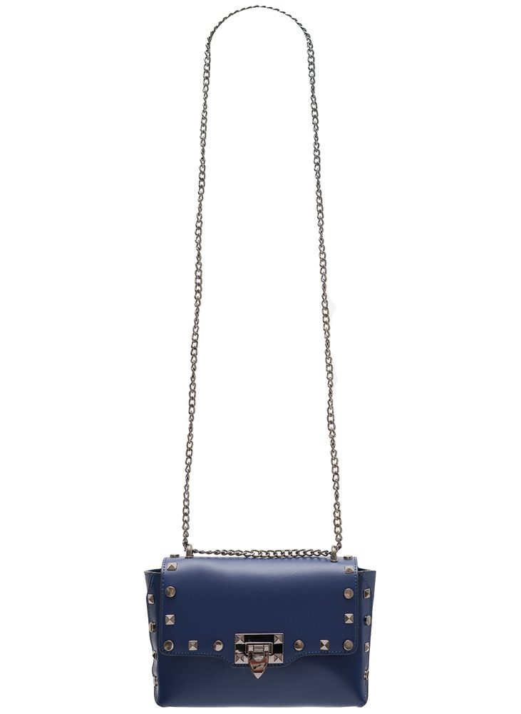 Women's leather crossbody bag Glamorous by GLAM - Blue Glamorous by GLAM