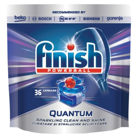 Detergent Tablete pentru Masina de Spalat Vase Finish Quantum Regular, 36 Tablete...