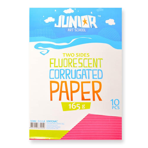 JUNIOR-ST - Dekorační papír A4 Neon růžový vlnkový 165 g, sada 10 ks
