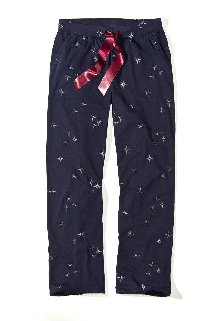Dámské modré kalhoty s hvězdičkovým vzorem STARLIT SKY
