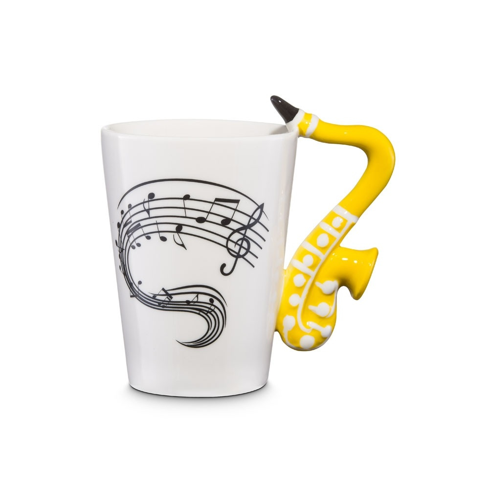 Hudební hrnek Saxofon žlutý