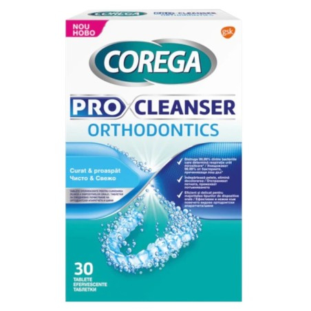 Tablete de Curatare Gutiere Dentare si Aparate Ortodontice Mobile, Corega Pro Cleanser, 30 Tablete...