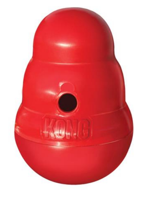 Hračka Kong Dog Wobbler, plniaca, červená, plast, S