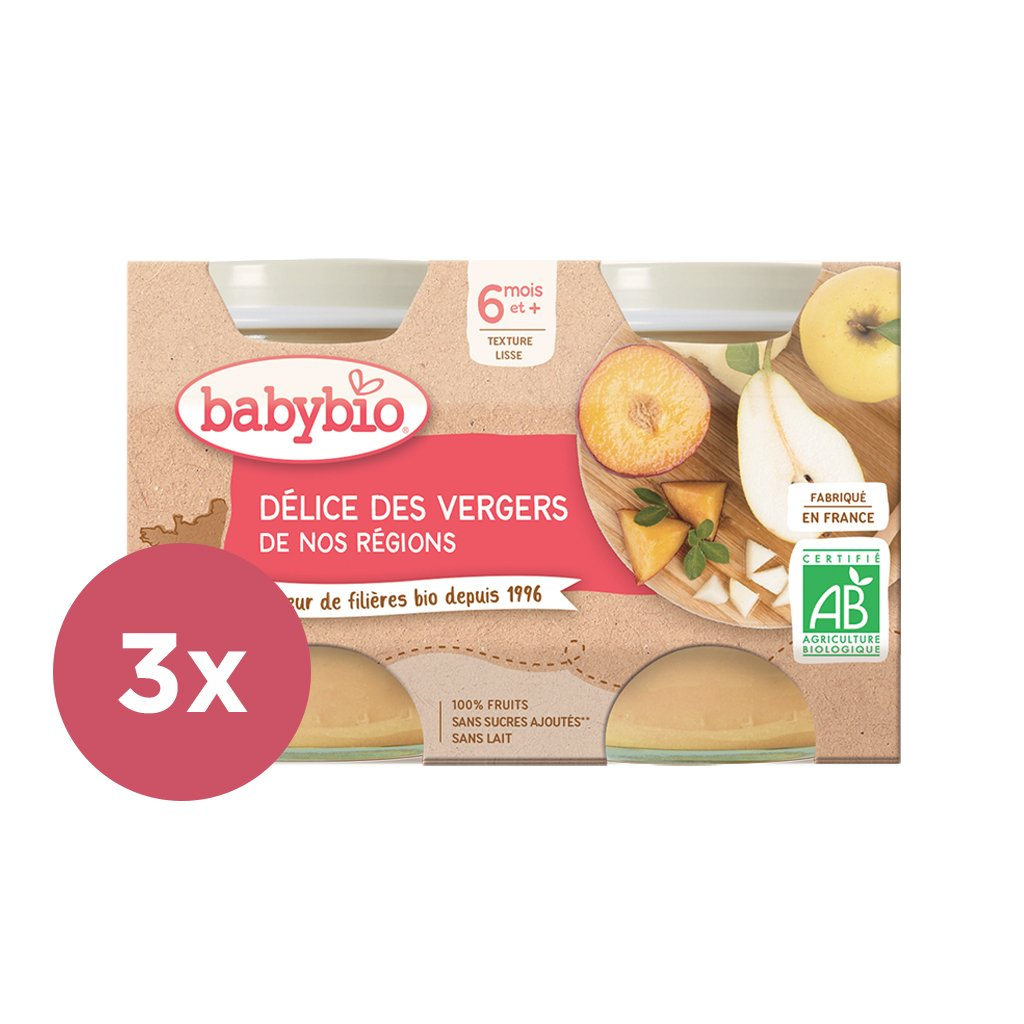 3x BABYBIO Babyfood fruit mix 2x 130 g