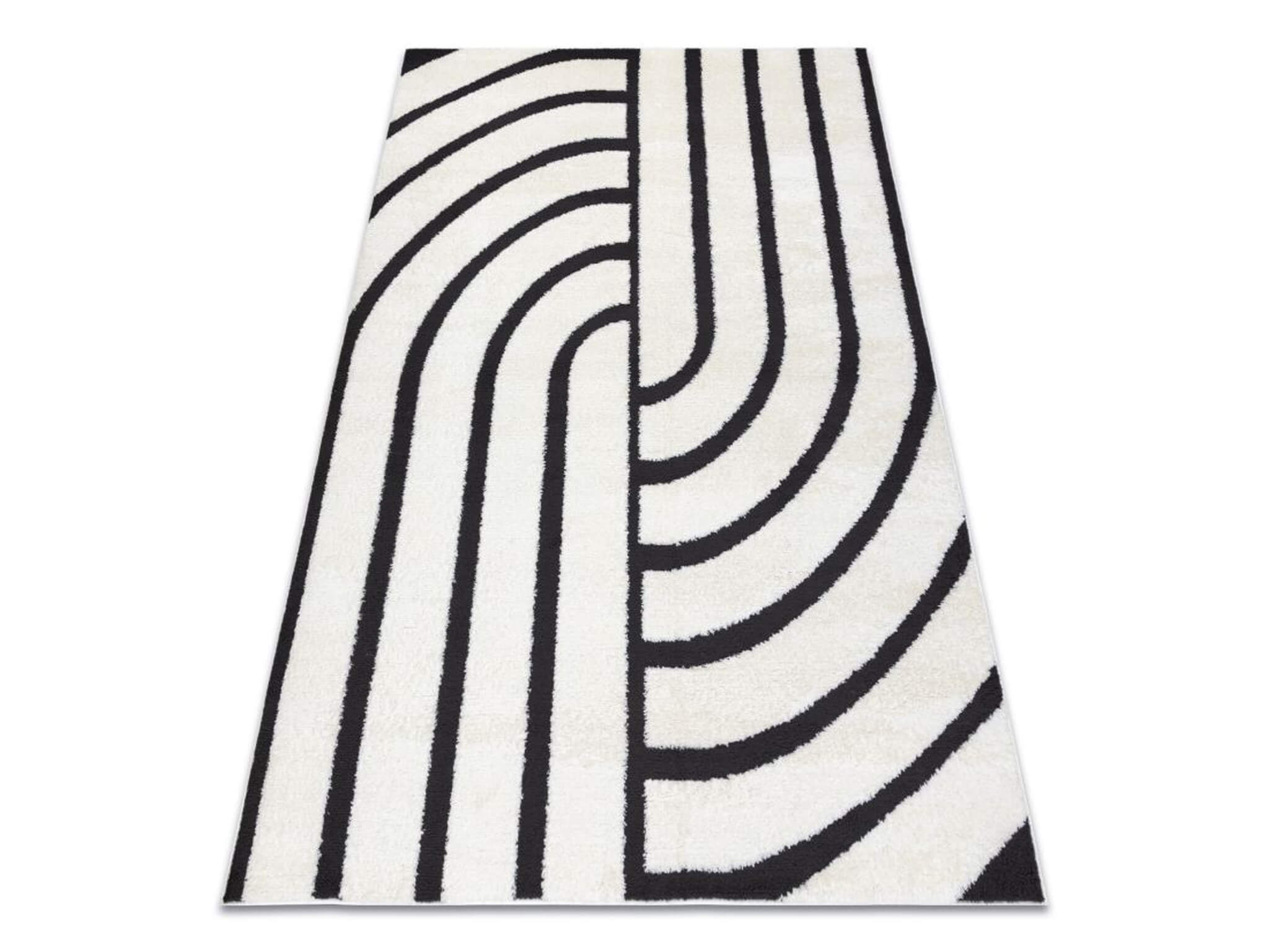 DW Béžovo-čierny geometrický koberec Morty Rozmer: 240x330 cm