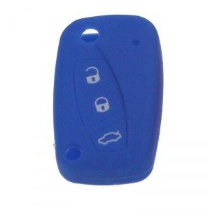 Husă de silicon pentru cheie - Fiat (3 butoane) albastru