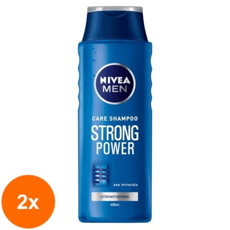 Sada 2 x šampón Nivea Men Strong Power, pre všetky typy vlasov, 400 ml