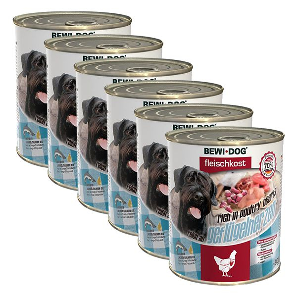 New BEWI DOG konzerva – Baromfiszívek 6 x 800 g