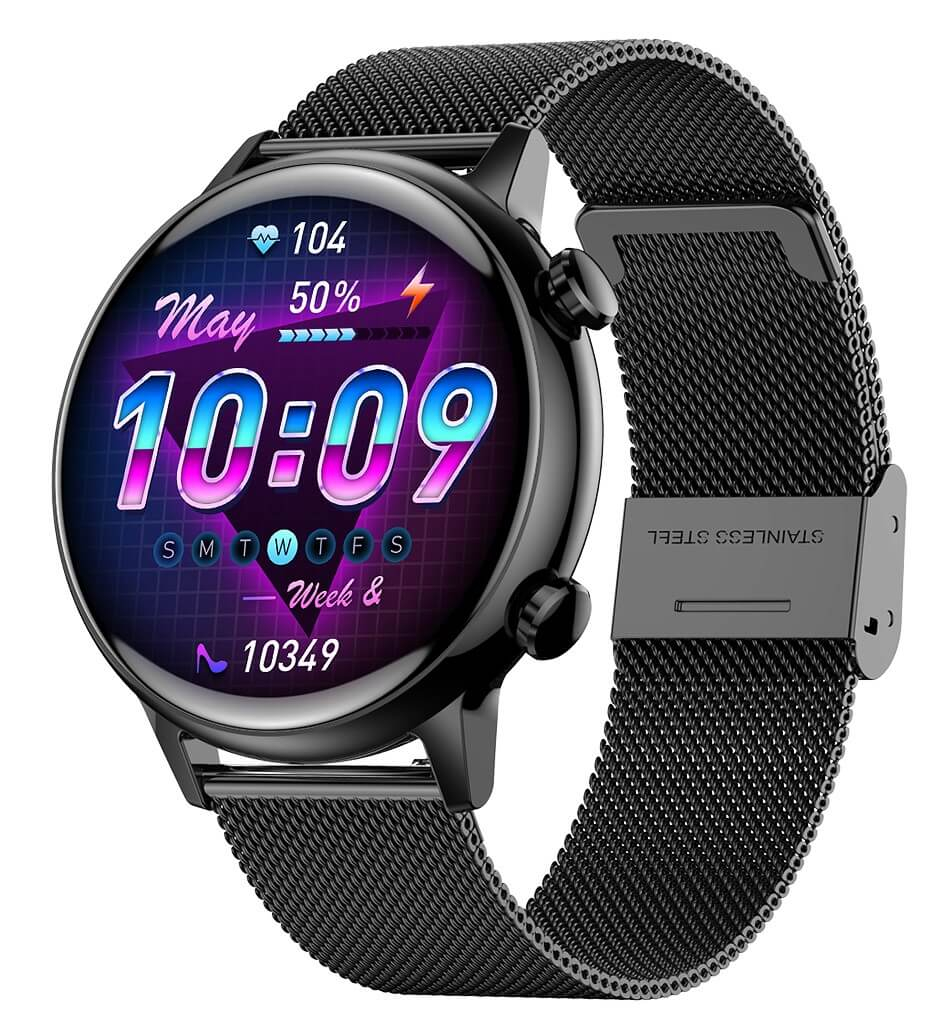 Dámske Smart Hodinky Watchking WK39 Pro Čierne kov | Fitness Inteligentné Smart Watch Elegantné | Volanie | Meranie Tepu a Tlaku | Dotykové