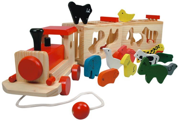 Kirakós játék Bino - Zoo Trenino vonat állatokkal
