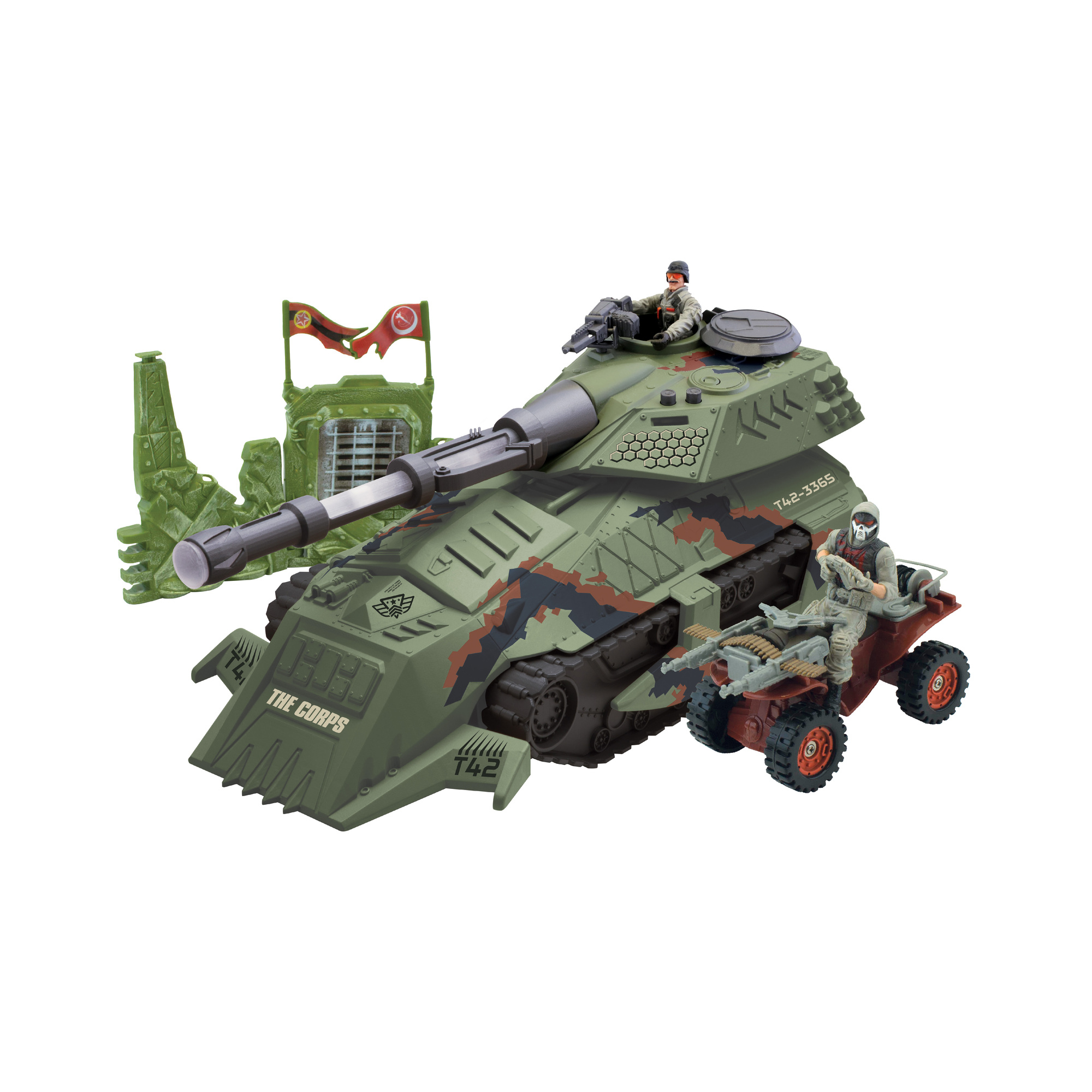 Tank with soldiers 2 pcs, with light and sound effects 39 cm