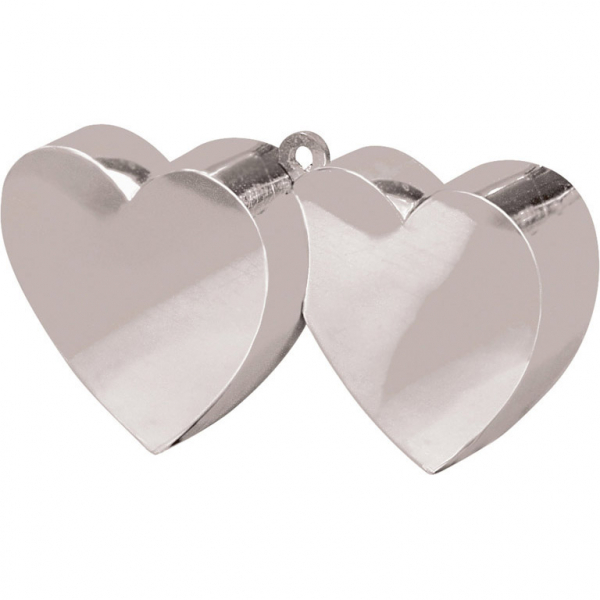 Heart-shaped silver balloon weights