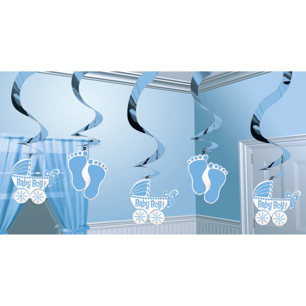 Dekorative Girlande - Baby Shower (blau)
