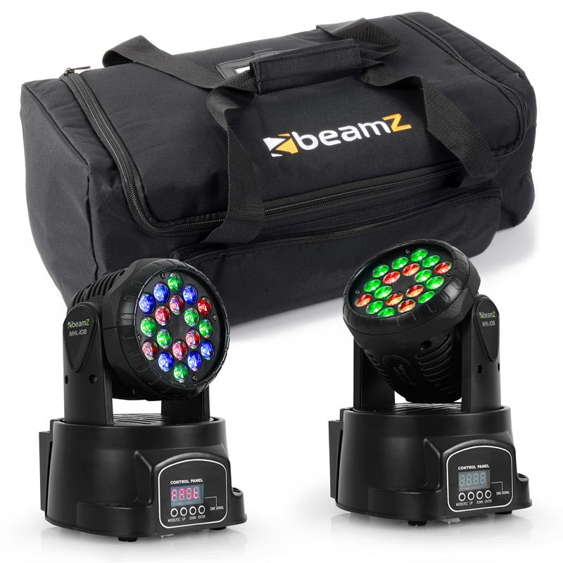 Beamz Lighting Effects Set with Carrying Bag, 2 x LED -108 + 1 x bag