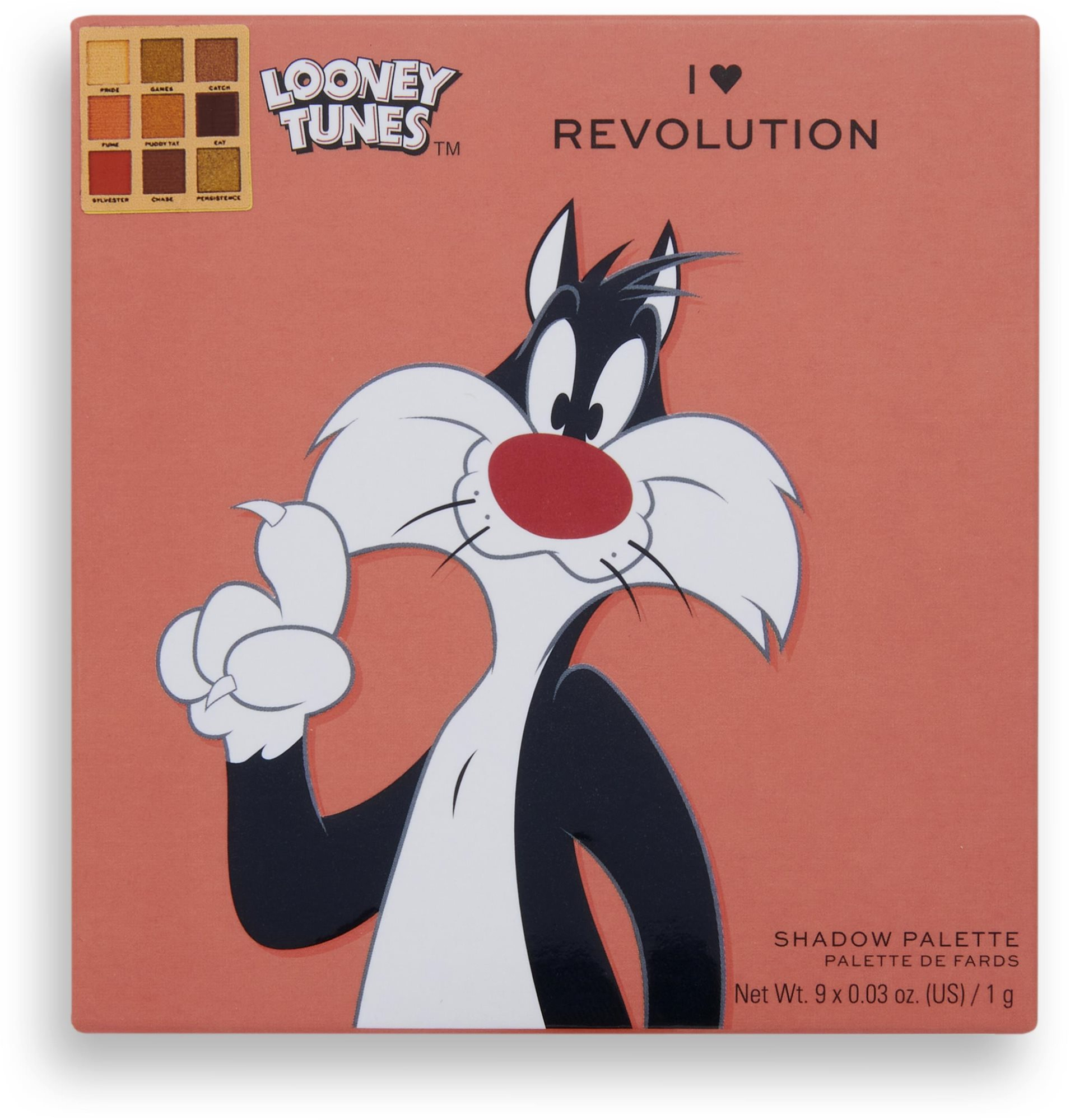 Szemfesték paletta I HEART REVOLUTION Looney Tunes X Sylvester Mini Shadow Palette