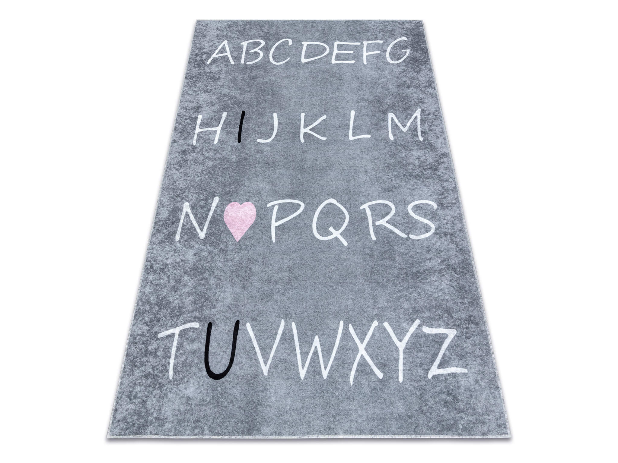 DW Sivý protišmykový koberec Abeceda Rozmer: 160x220 cm