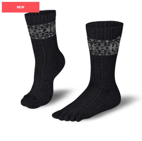 KNITIDO ponožky Merino Cashmire Snowflakes black/gray