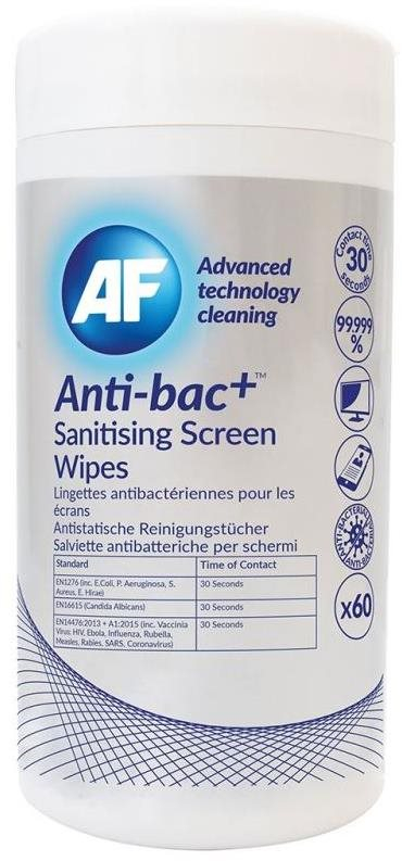 Tisztítókendő AF Anti Bac Screen Cleaning 60 db
