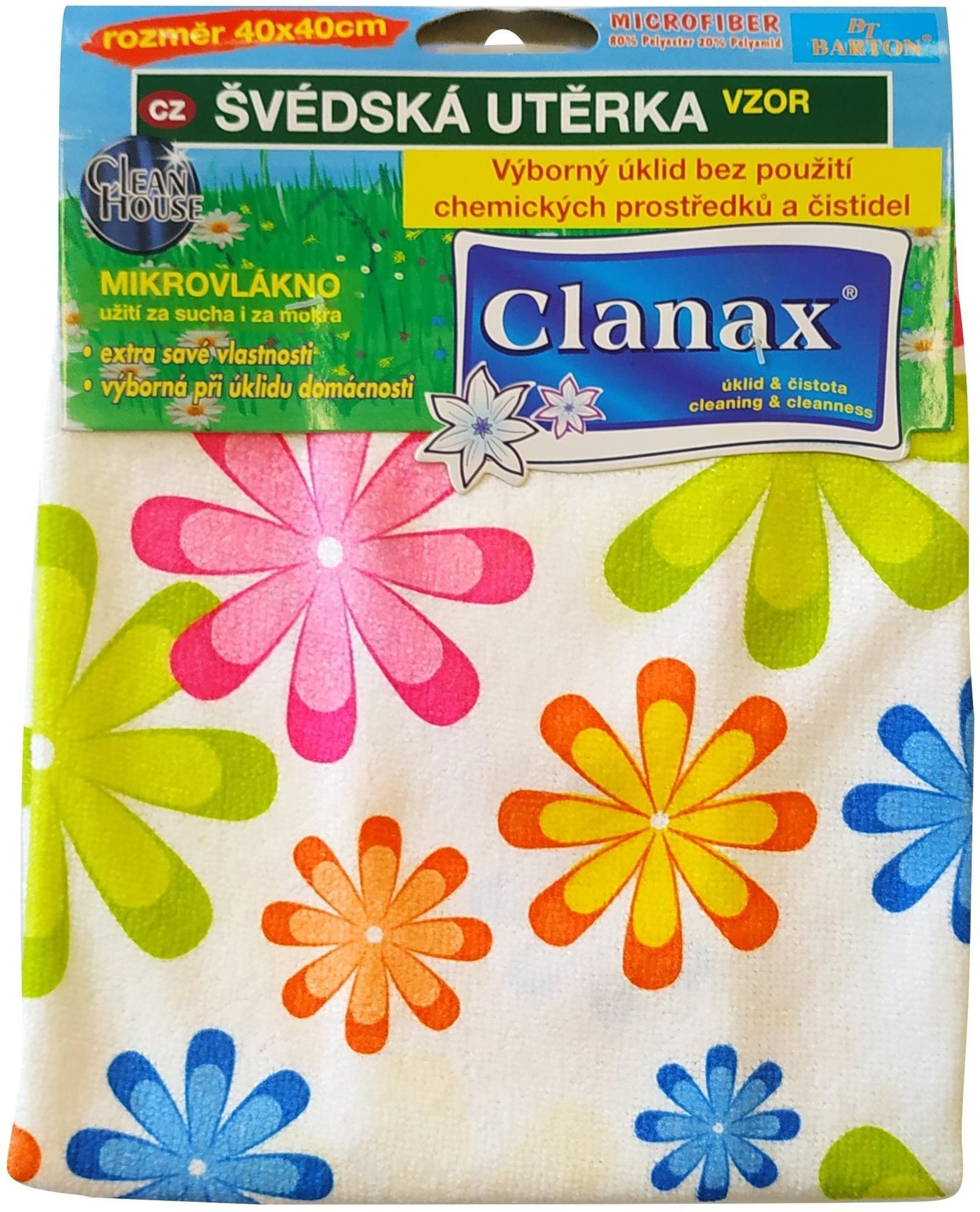 Törlőkendő CLANAX mintás svéd törlőkendő 250 g, 40 × 40 cm
