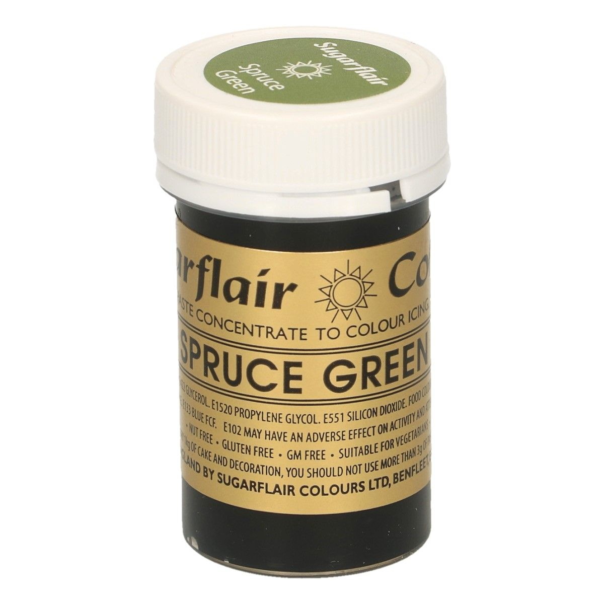 Sugarflair Colours Gelová barva Spruce Green - zelená 25 g