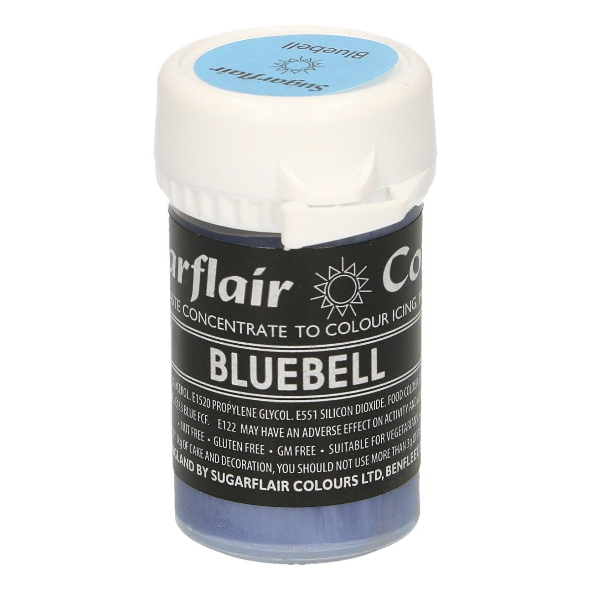 Sugarflair Gelová barva Bluebell - Pastelově modrá 25 g