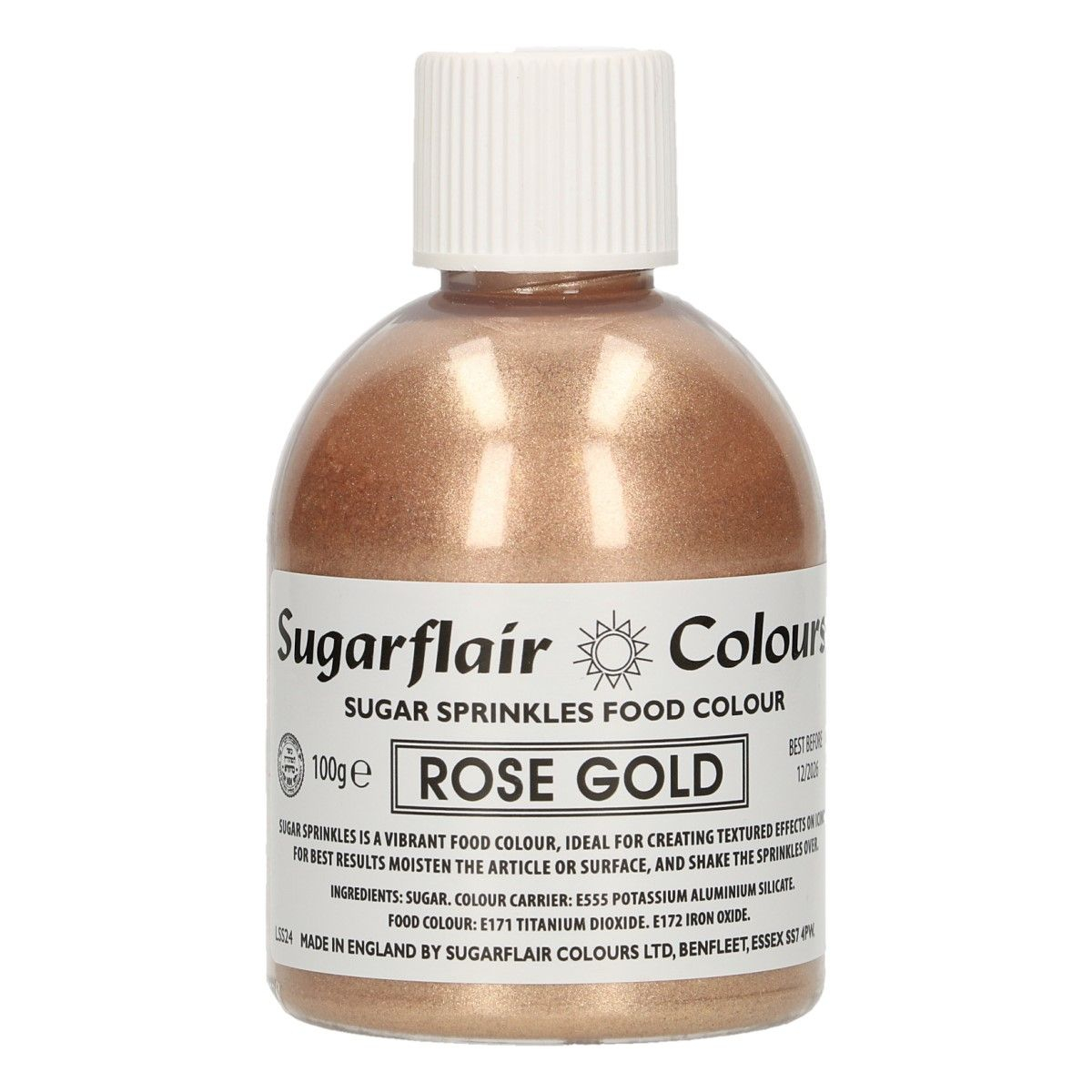Sugarflair Colours Jedlé trblietky Rosegold - ružovozlaté 100 g
