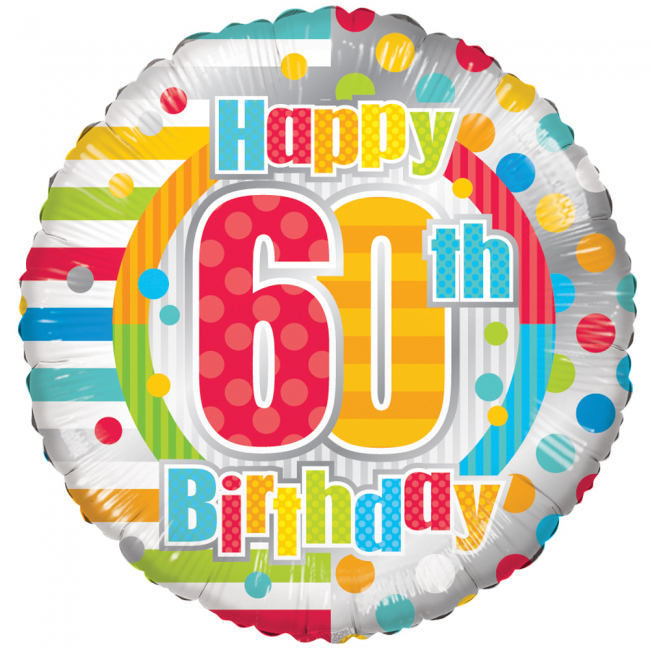 Pyöreä Happy 60th Birthday Foliopallo