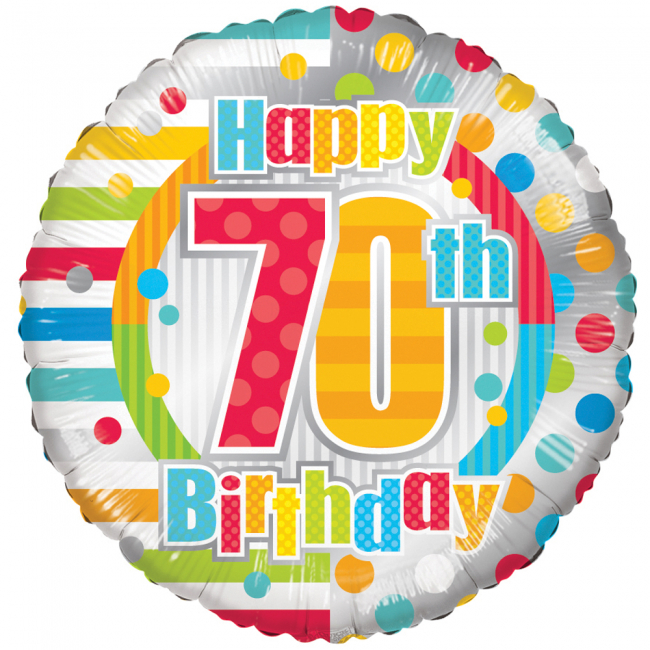Pyöreä Happy 70th Birthday Foliopallo