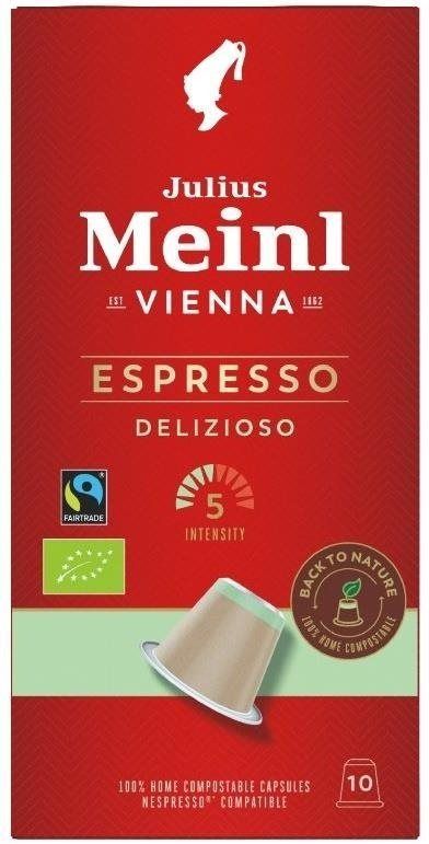Kávékapszula Julius Meinl Espresso Bio & Fairtrade Komposztálható (10x 5,6 g/box)