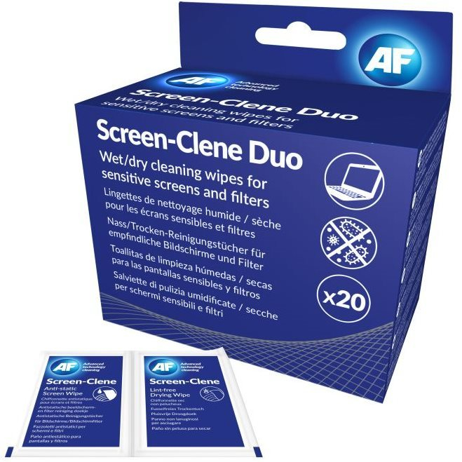 Tisztítókendő AF Screen-Clene Duo - 20 + 20 db csomag
