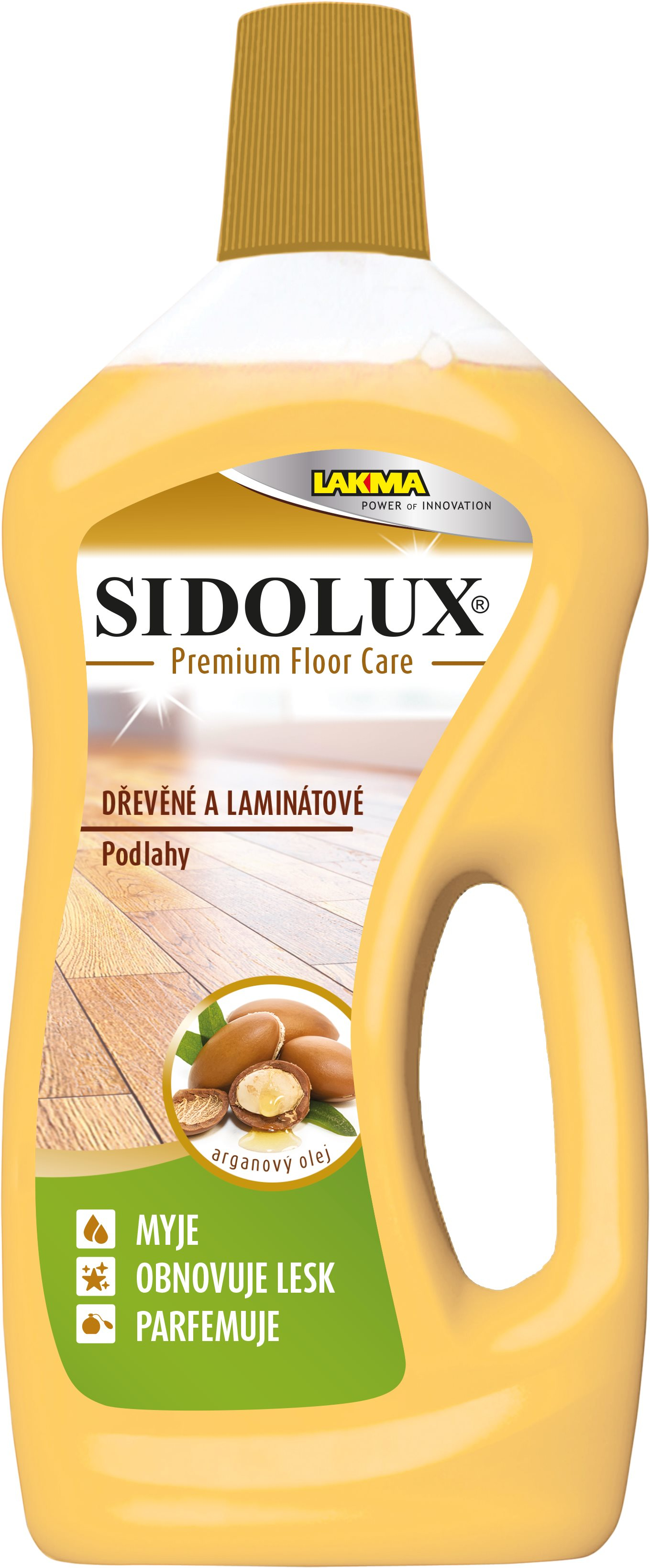Padlótisztító SIDOLUX Premium Floor Care argánolajjal, fa és laminált padló, 750 ml