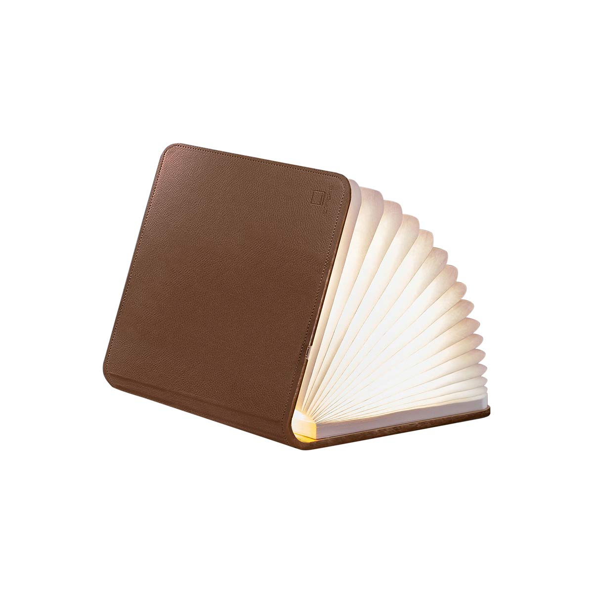 Összecsukható lámpa "Smart Book" mini, barna bőr - Gingko