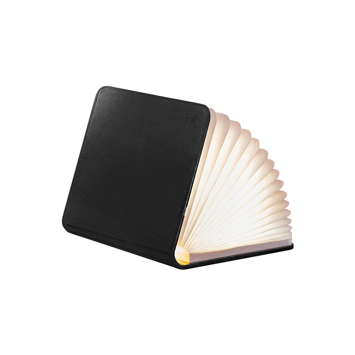 Összecsukható lámpa "Smart Book" mini, fekete bőr - Gingko
