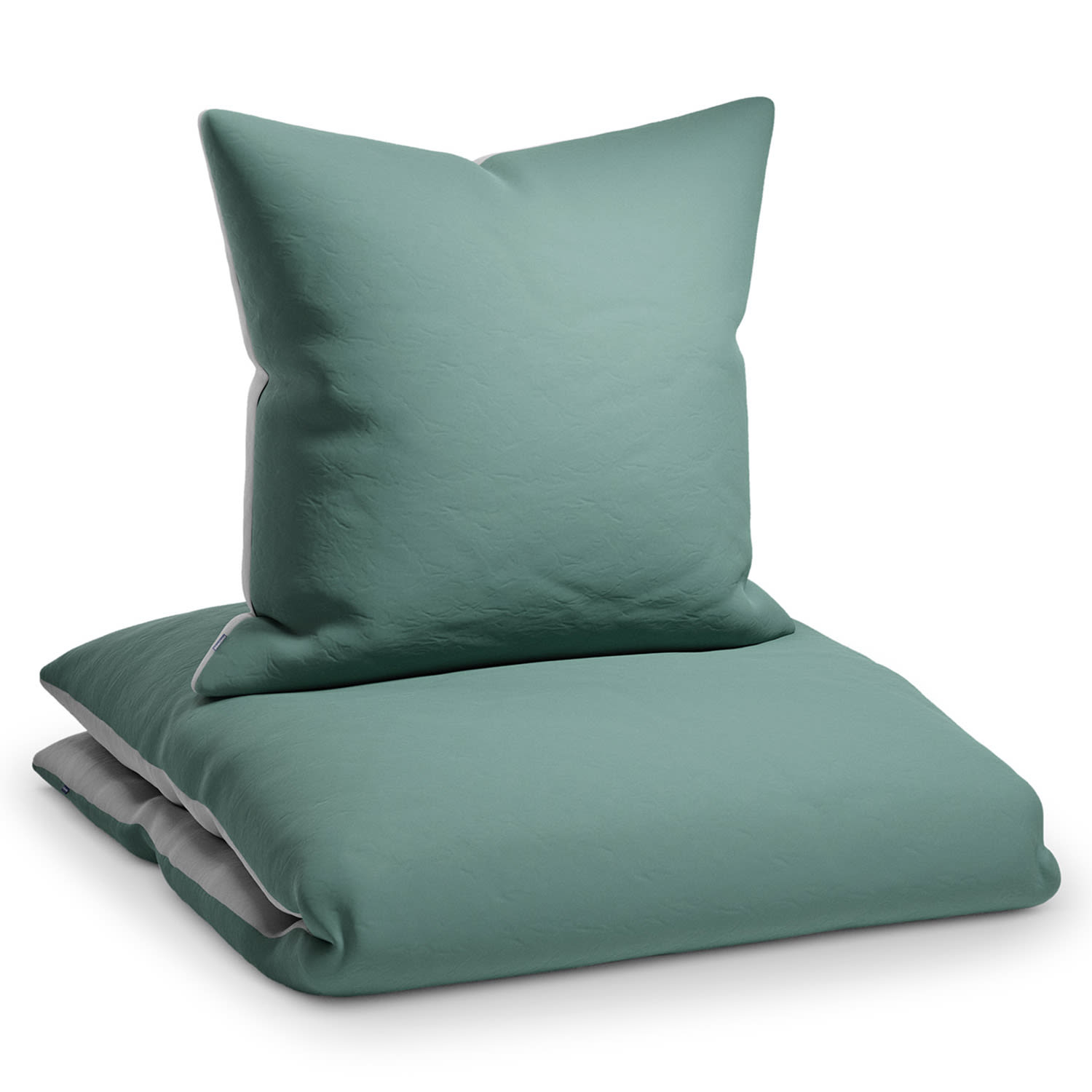 Sleepwise Soft Wonder-Edition, pościel, 135 x 200 cm, zielono-szara/jasnoszara