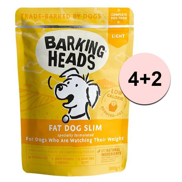 BARKING HEADS Fat Dog Slim GRAIN FREE 300g 4+2 FREE