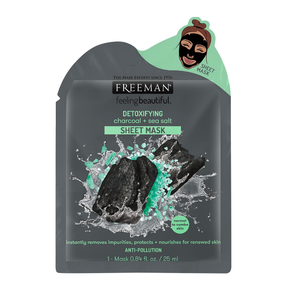 Freeman sheet mask detoxikačná látková maska Aktívne uhlie a Morská soľ 25 ml