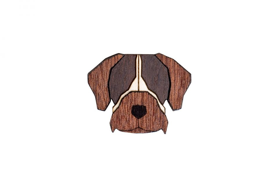 BeWooden Dřevěná brož ve tvaru psa Bohemian Griffon Brooch