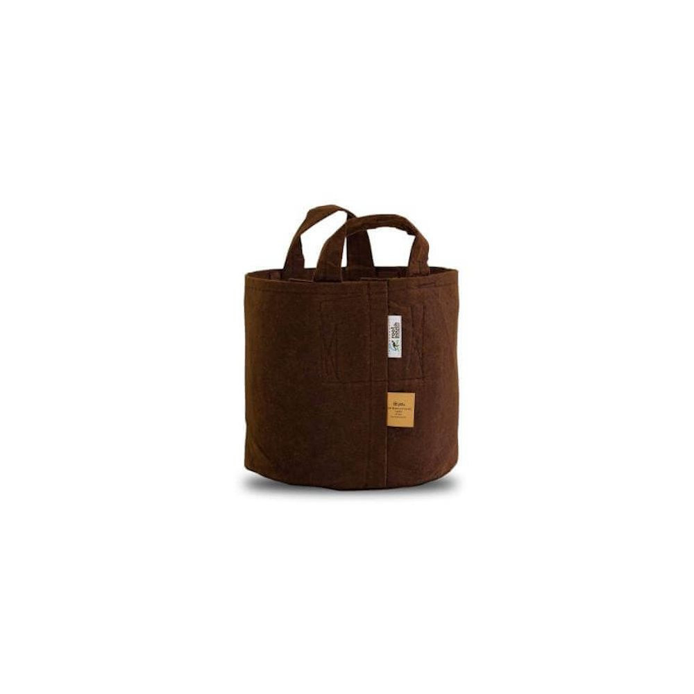 Root pouch Textile flowerpot Boxer brown 12l, non-degrading, 25x21cm with handle