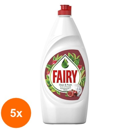 Set 5 x Detergent de Vase Fairy Pomegranate & Red Orange, 400 ml...